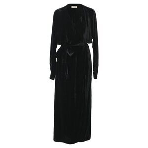 The Attico Raquel Wrap Maxi Dress in Black Velvet